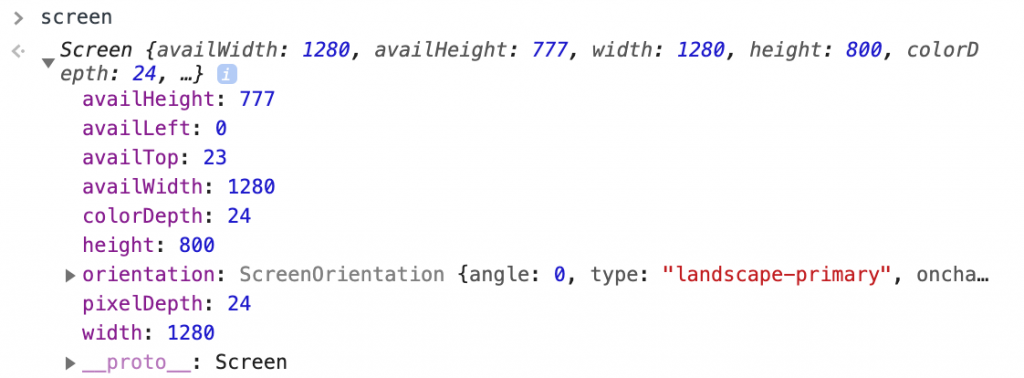 screen data javascript website