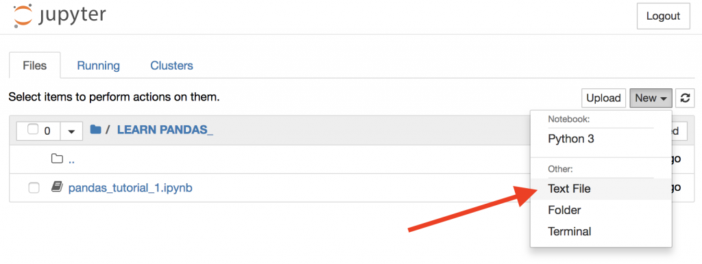 pandas tutorial - new text file
