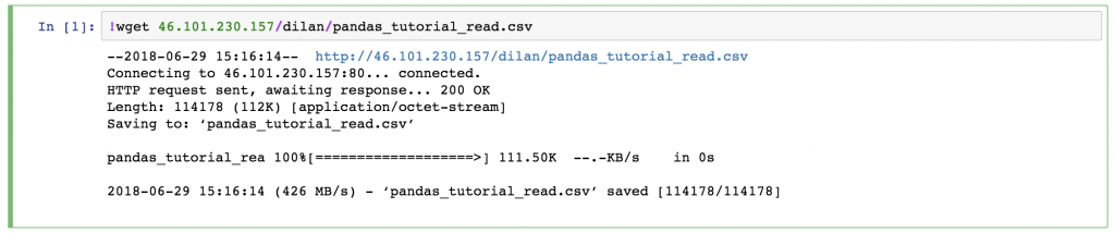 download via wget in jupyter