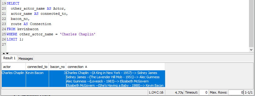 results SQL recursion