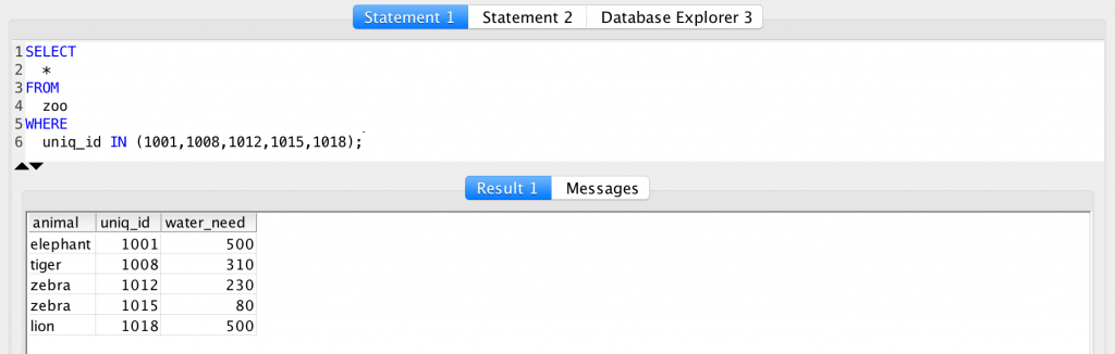 SQL WHERE clause - where IN